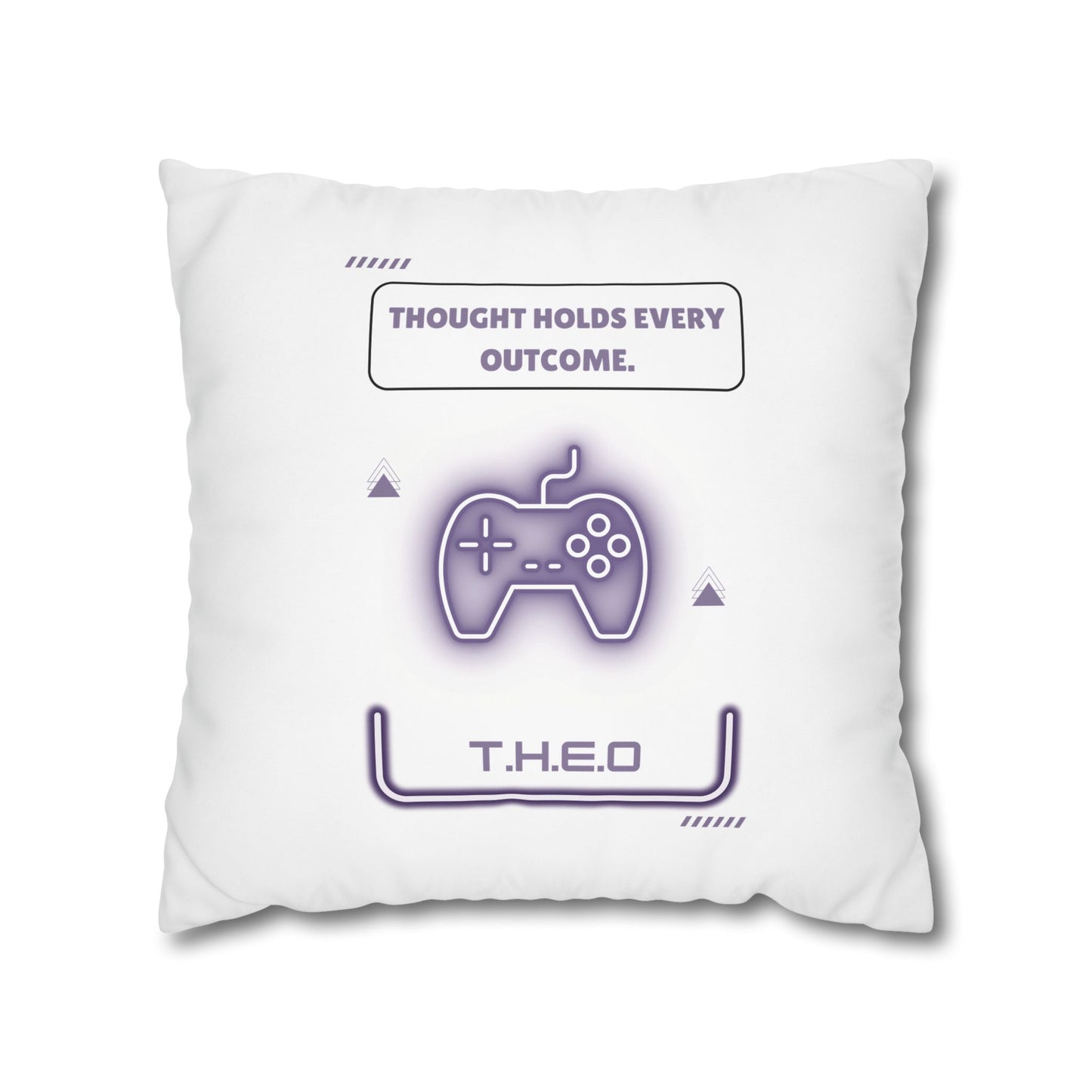 Personalized Initial Quote Game Controller — Custom Sayings on Square Poly Canvas Pillowcase