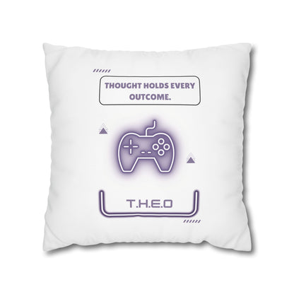 Personalized Initial Quote Game Controller — Custom Sayings on Square Poly Canvas Pillowcase