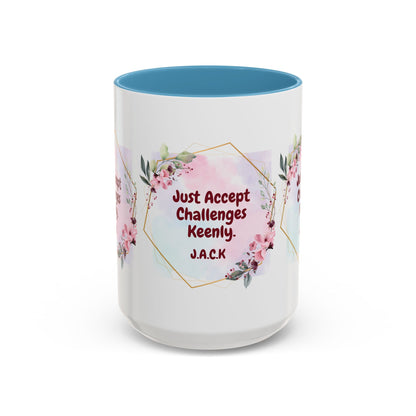 Personalized Floral Frame Accent Coffee Mug