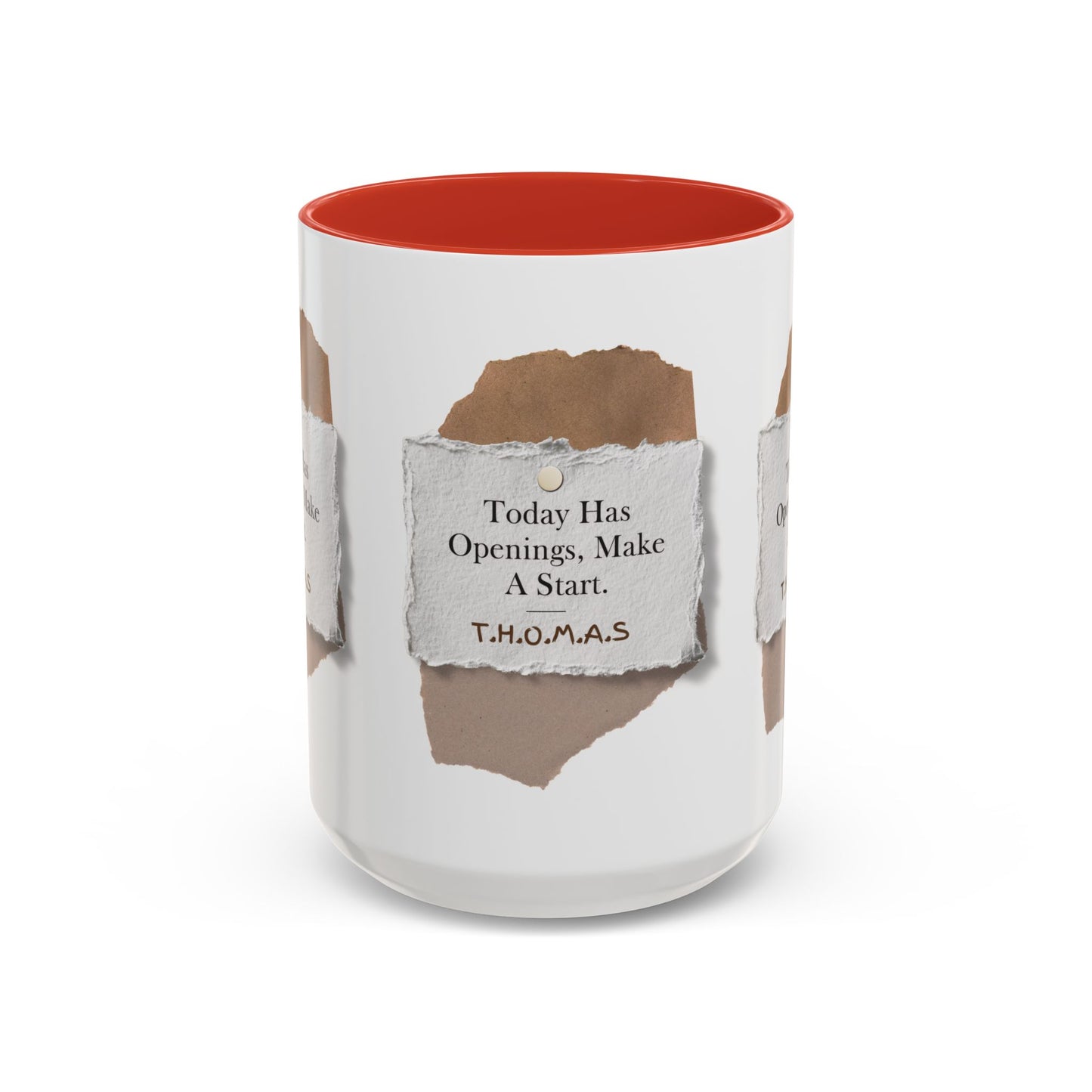 Personalized Torn Paper Note Accent Coffee Mug