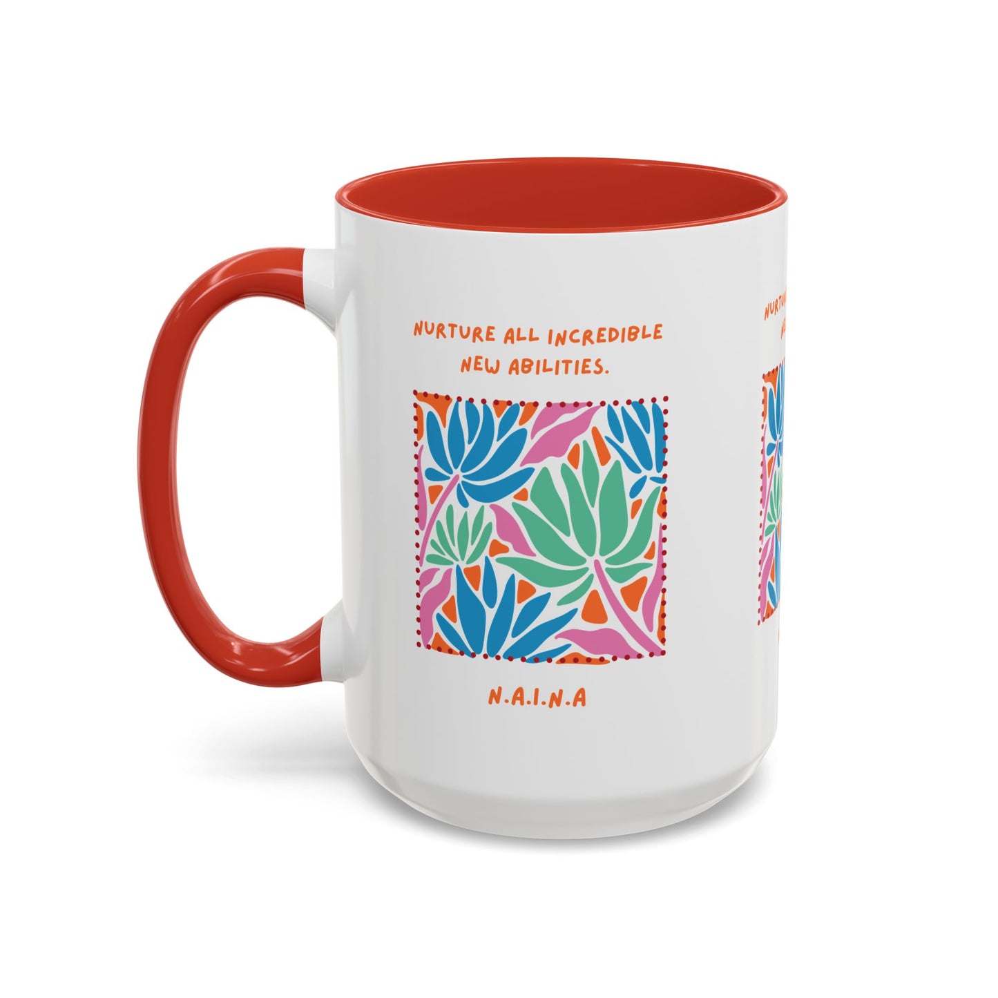 Personalized Initial Floral Momentum Accent Coffee Mug