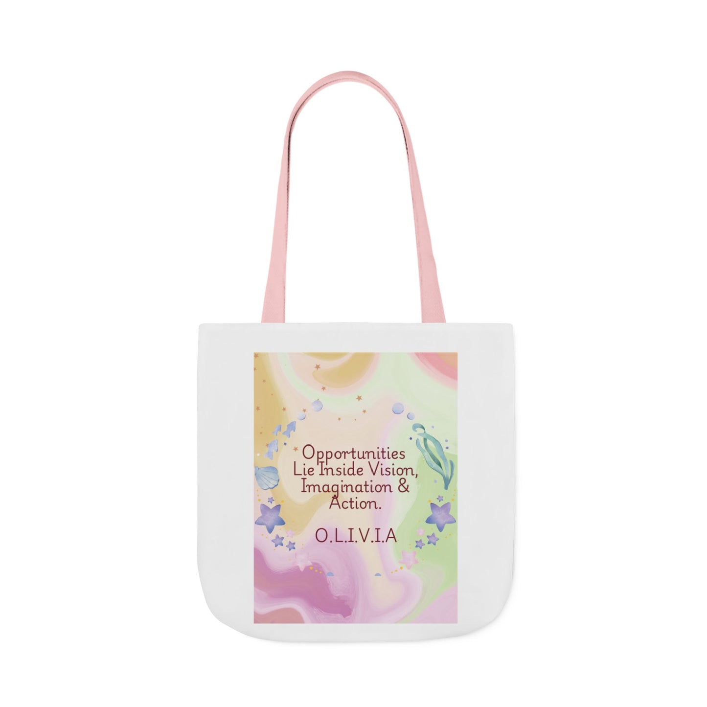 Personalized Initial Quote Ocean Theme Canvas Tote Custom Name