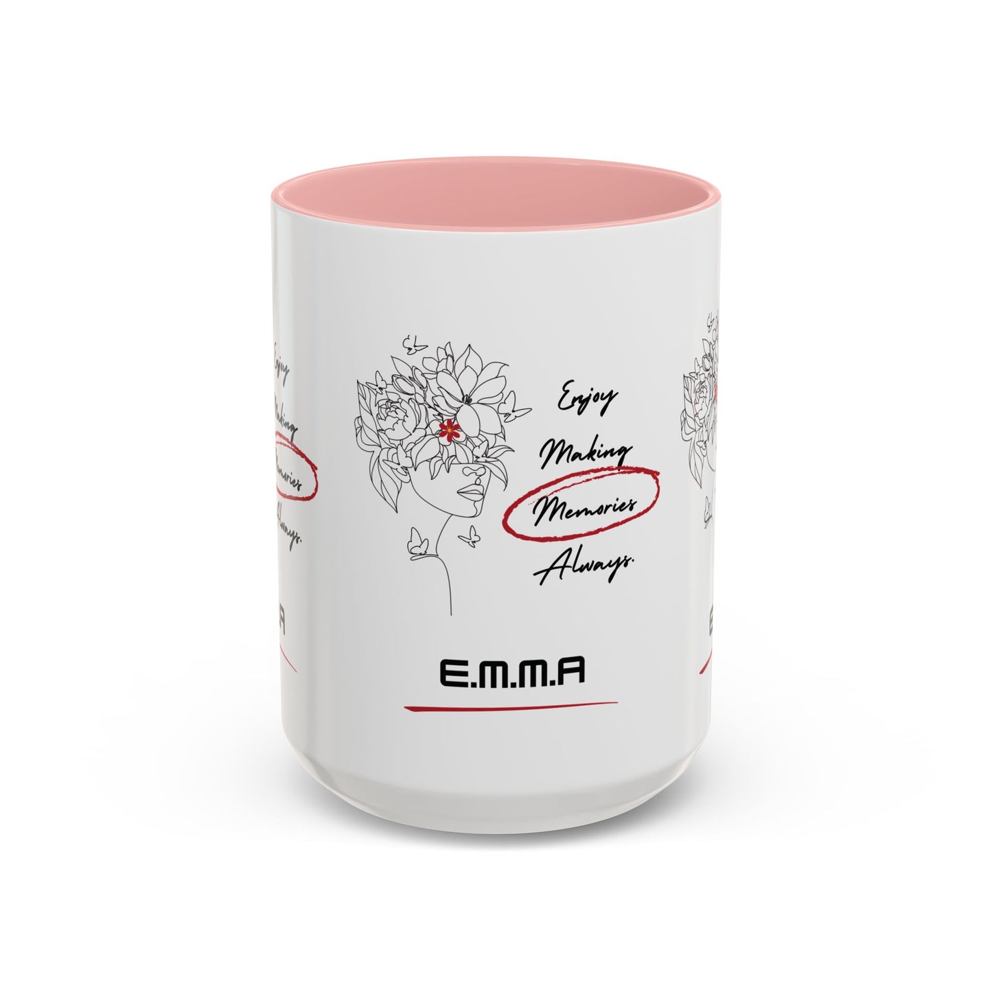 Personalized Initial Floral Girl Accent Coffee Mug