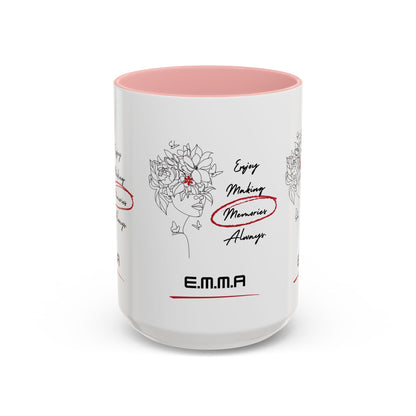 Personalized Initial Floral Girl Accent Coffee Mug