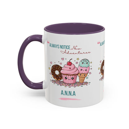 Personalized Initial Sweet Treat Accent Coffee Mug
