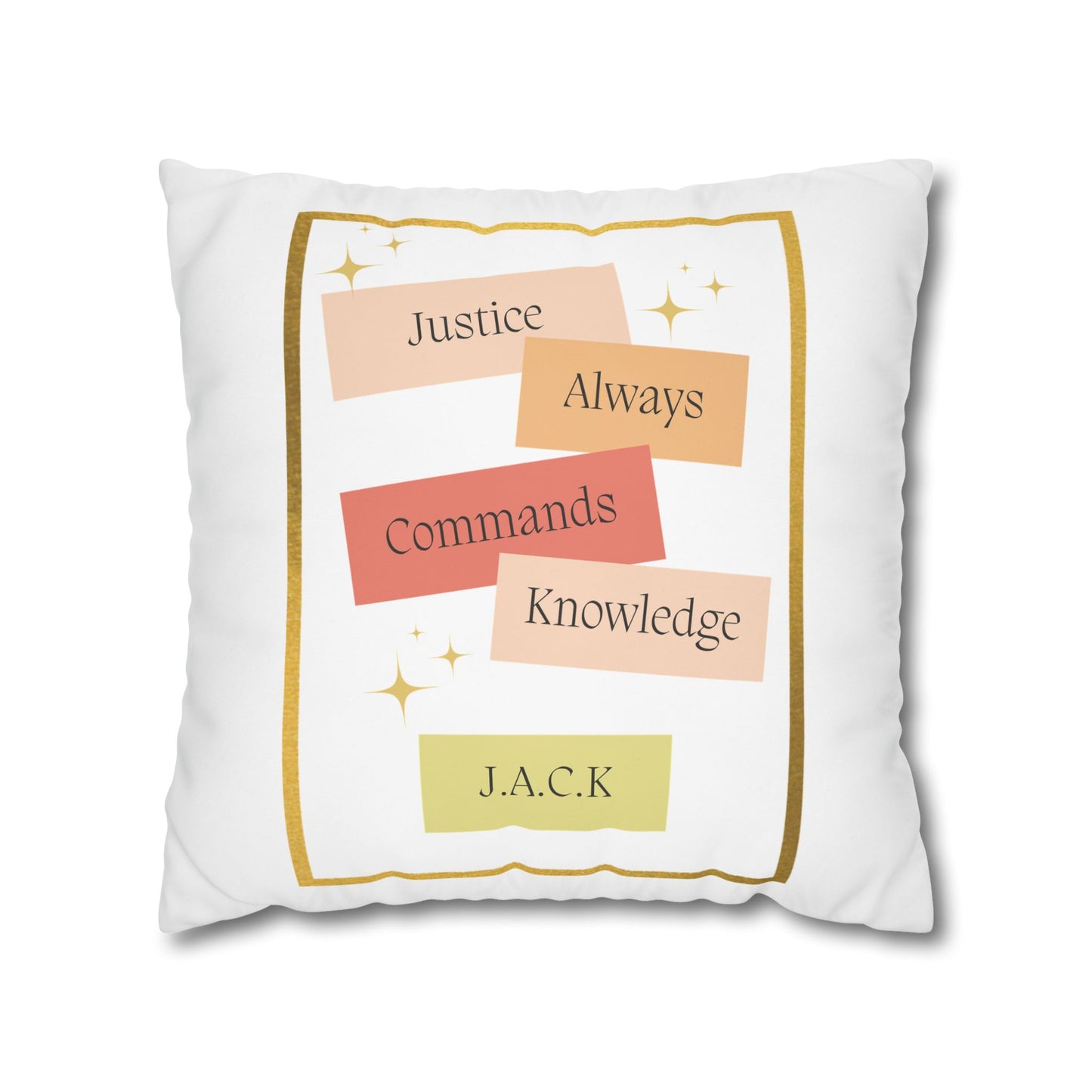 Personalized Initial Quote Pastel Inspirational — Custom Sayings on Square Poly Canvas Pillowcase