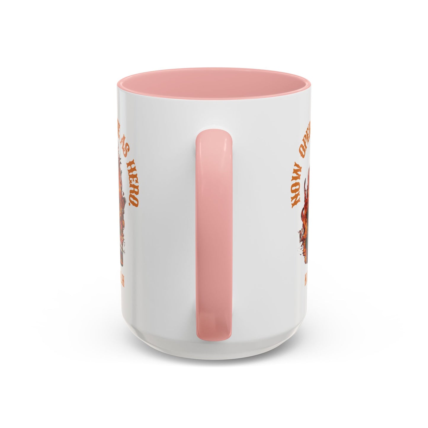 Personalized Initial Fire Skull Accent Coffee Mug