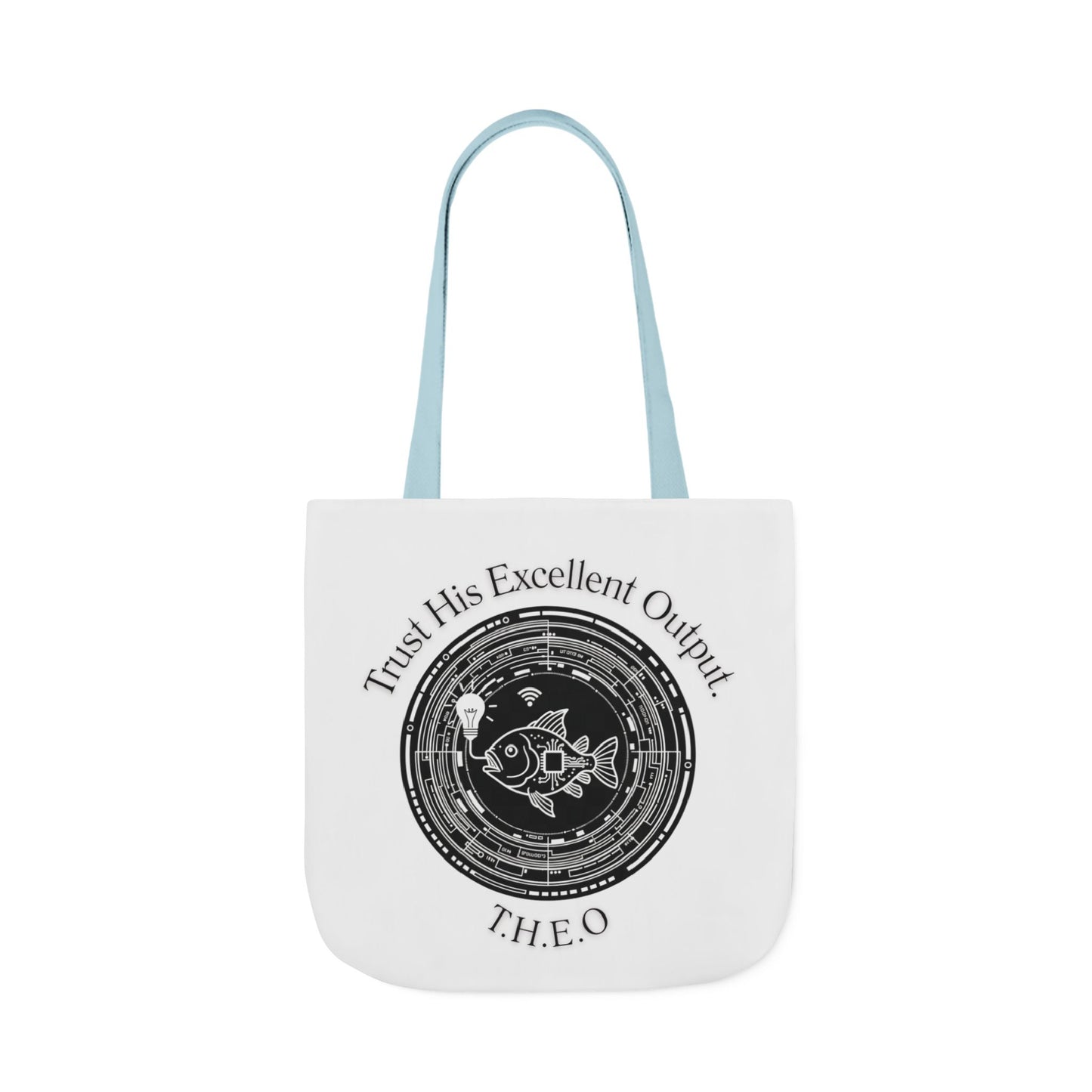 Personalized Initial Quote Circle Fish Canvas Tote Custom Name