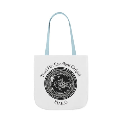 Personalized Initial Quote Circle Fish Canvas Tote Custom Name