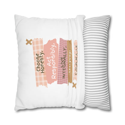 Personalized Initial Quote Note Steps — Custom Sayings on Square Poly Canvas Pillowcase