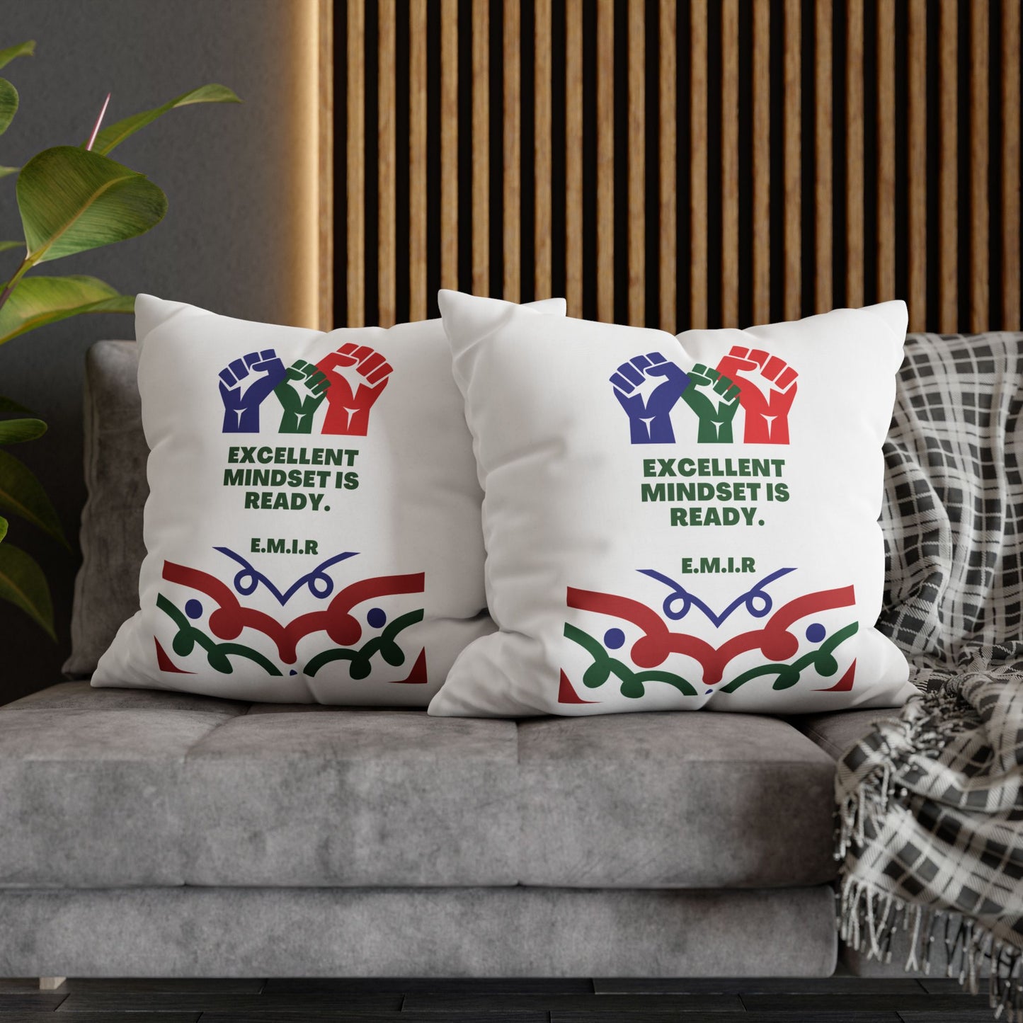 Personalized Initial Quote Victory — Custom Sayings on Square Poly Canvas Pillowcase