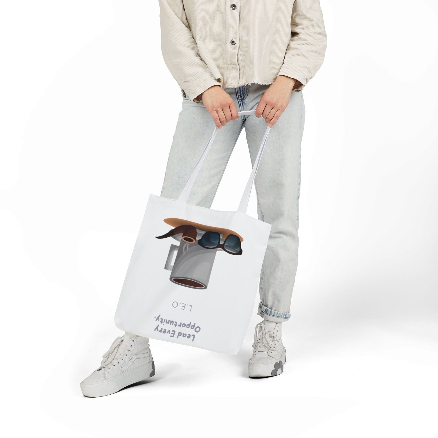 Personalized Initial Quote Sunglasses and Coffee Canvas Tote Custom Name