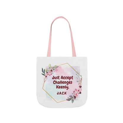 Personalized Initial Quote Floral Frame Canvas Tote Custom Name