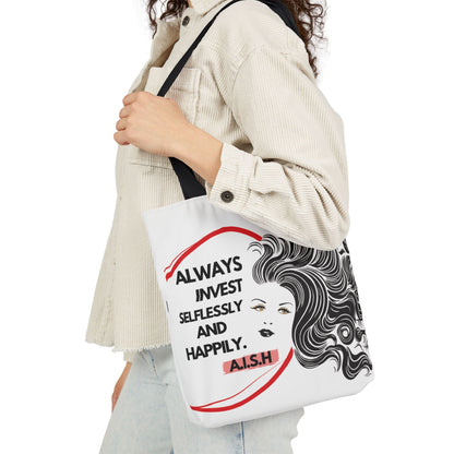 Personalized Initial Quote Inspirational Girl Canvas Tote Custom Name