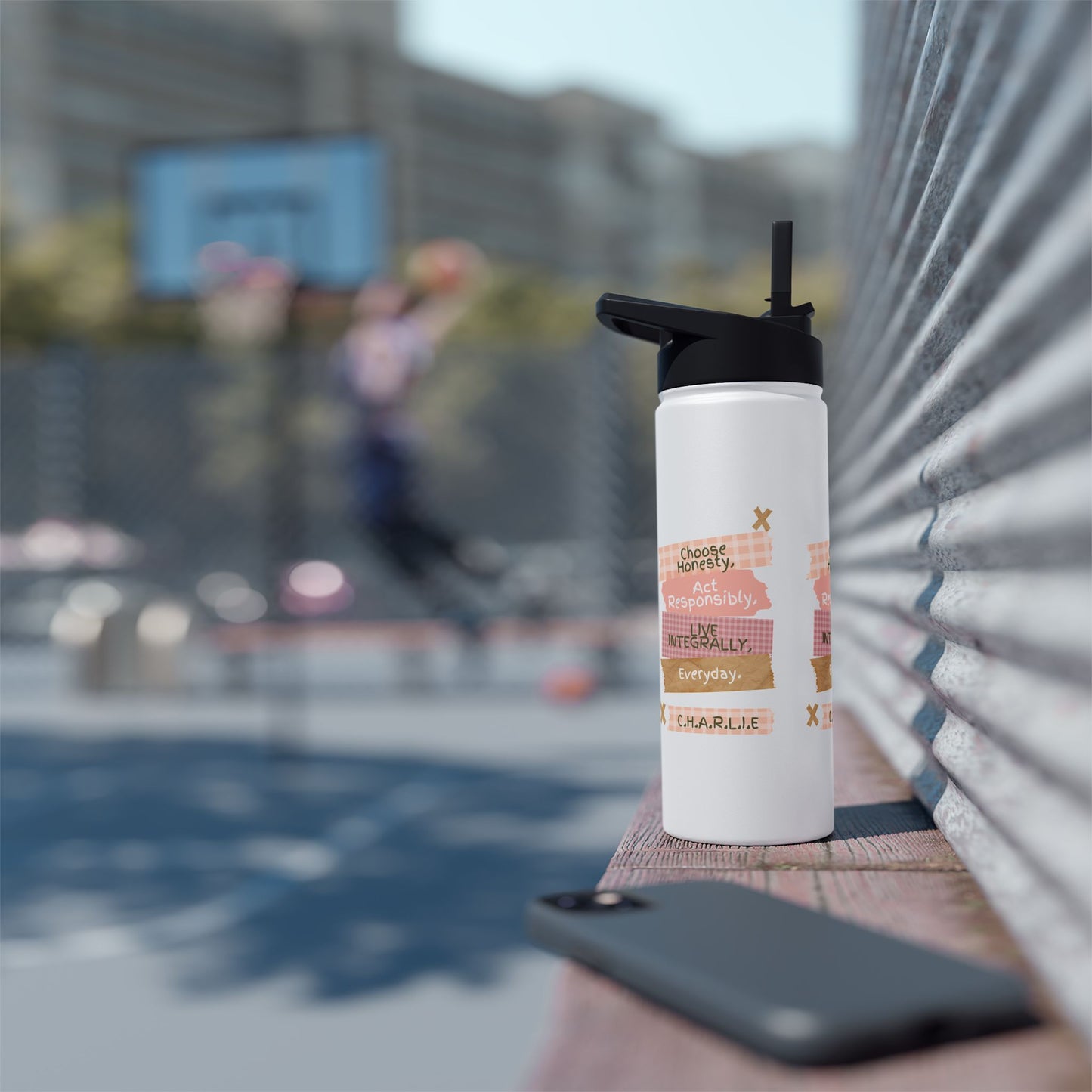 Personalized Initial Quote Note Steps Stainless Steel Water Bottle