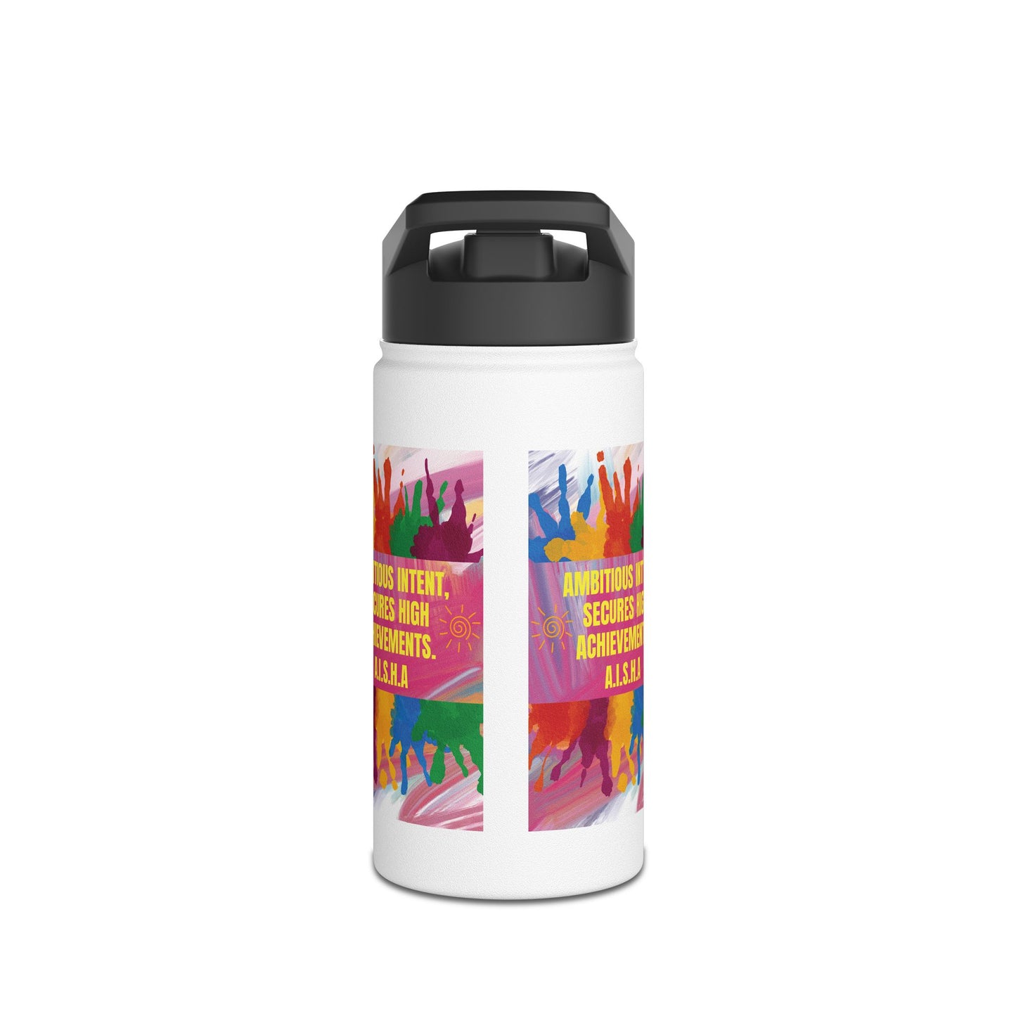 Personalized Initial Quote Colorful Paint Stainless Steel Water Bottle