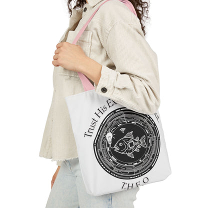 Personalized Initial Quote Circle Fish Canvas Tote Custom Name