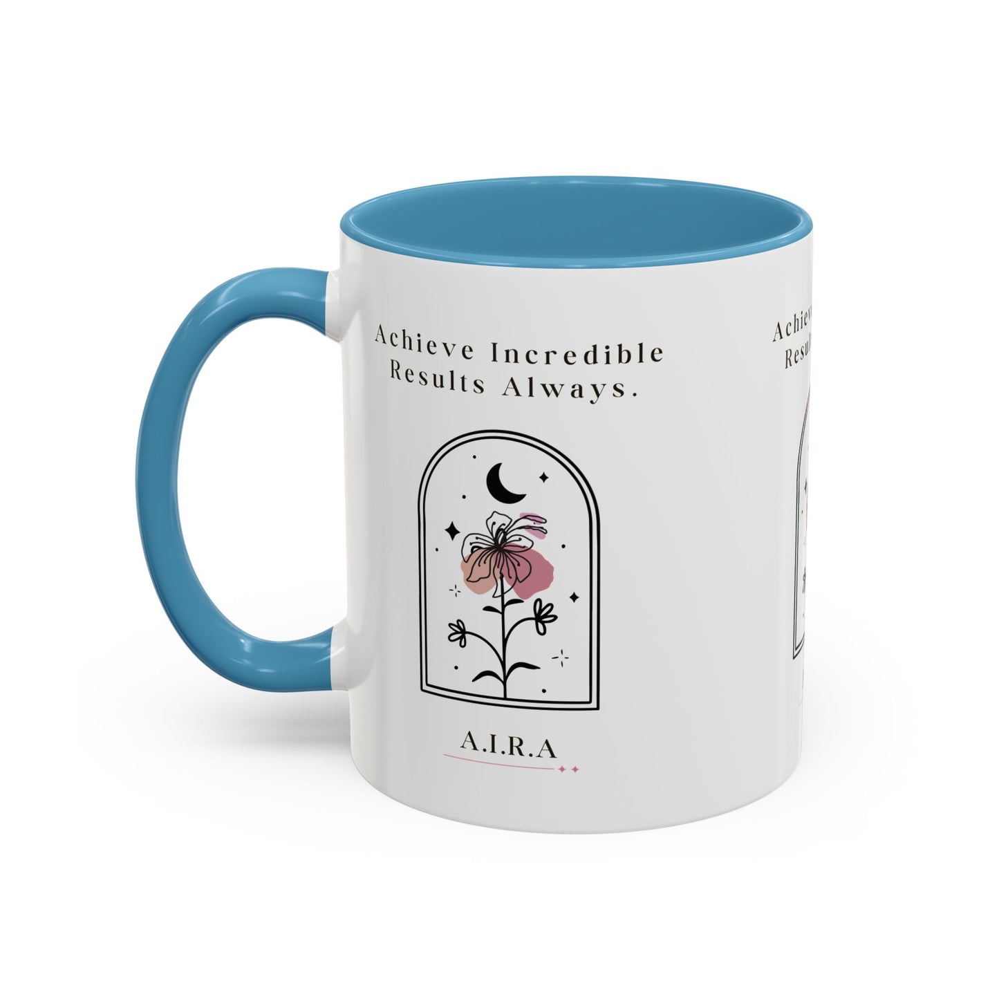 Personalized Initial Floral Moon Accent Coffee Mug