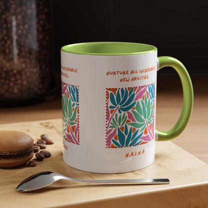 Personalized Initial Floral Momentum Accent Coffee Mug