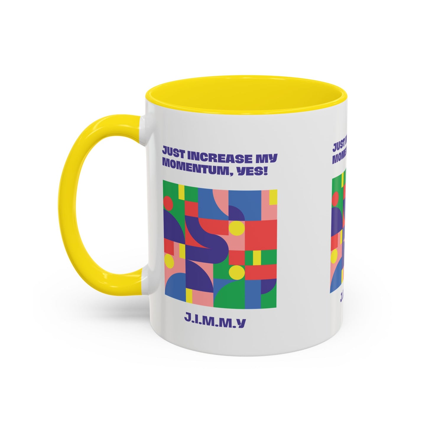 Personalized Initial Colorful Momentum Accent Coffee Mug