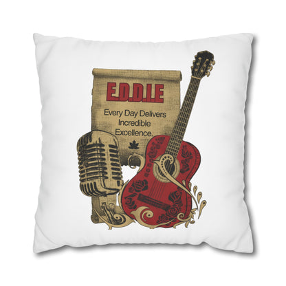 Personalized Initial Quote Guitar — Custom Sayings on Square Poly Canvas Pillowcase