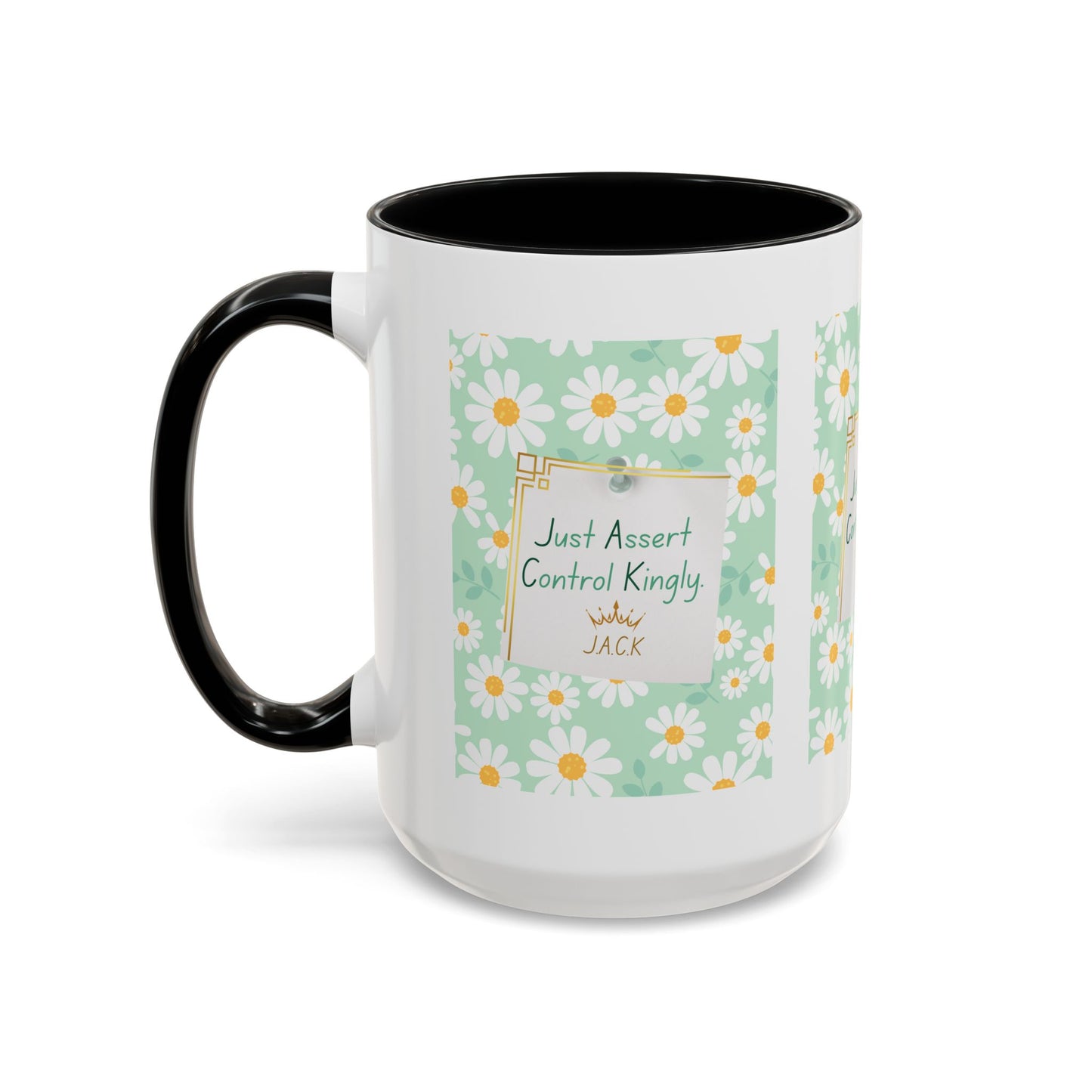 Personalized Floral Message Accent Coffee Mug