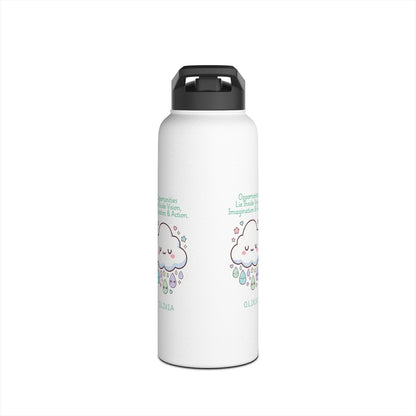 Personalized Initial Quote Cloud Dripping Stainless Steel Water Bottle