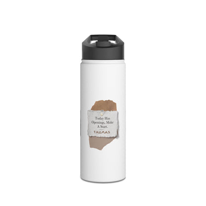 Personalized Initial Quote Torn Paper Note Stainless Steel Water Bottle