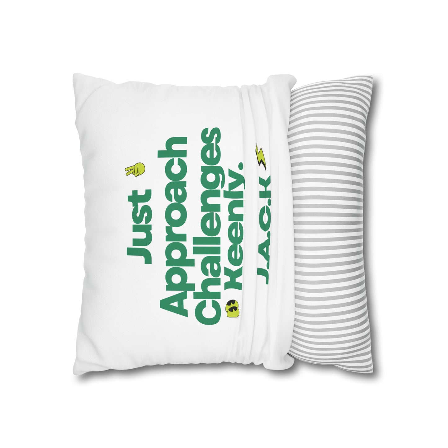 Personalized Initial Quote Simple Note — Custom Sayings on Square Poly Canvas Pillowcase