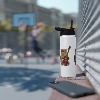 Personalized Initial Quote Guitar Stainless Steel Water Bottle