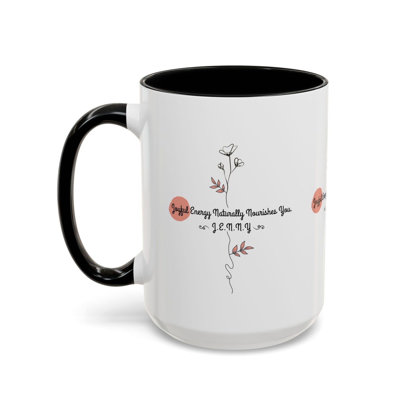 Personalized Initial Floral Minimalist Accent Coffee Mug
