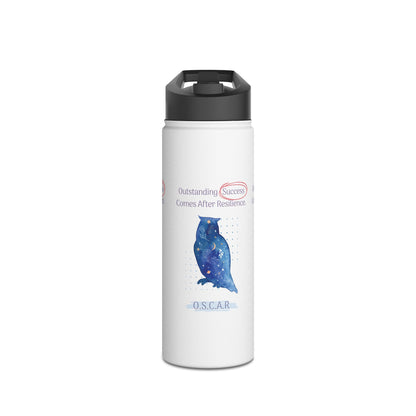 Personalized Initial Quote Owl Galaxy Stainless Steel Water Bottle