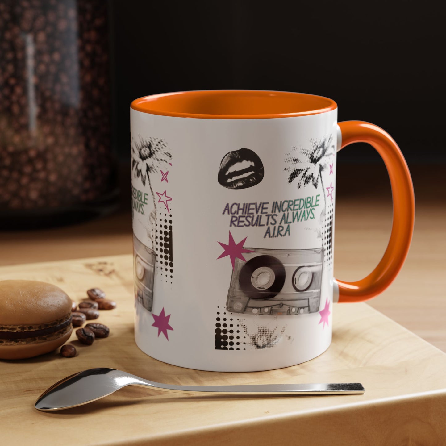 Personalized Cassette Vibes Accent Coffee Mug