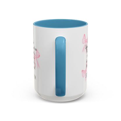 Personalized Pink Bow Accent Coffee Mug