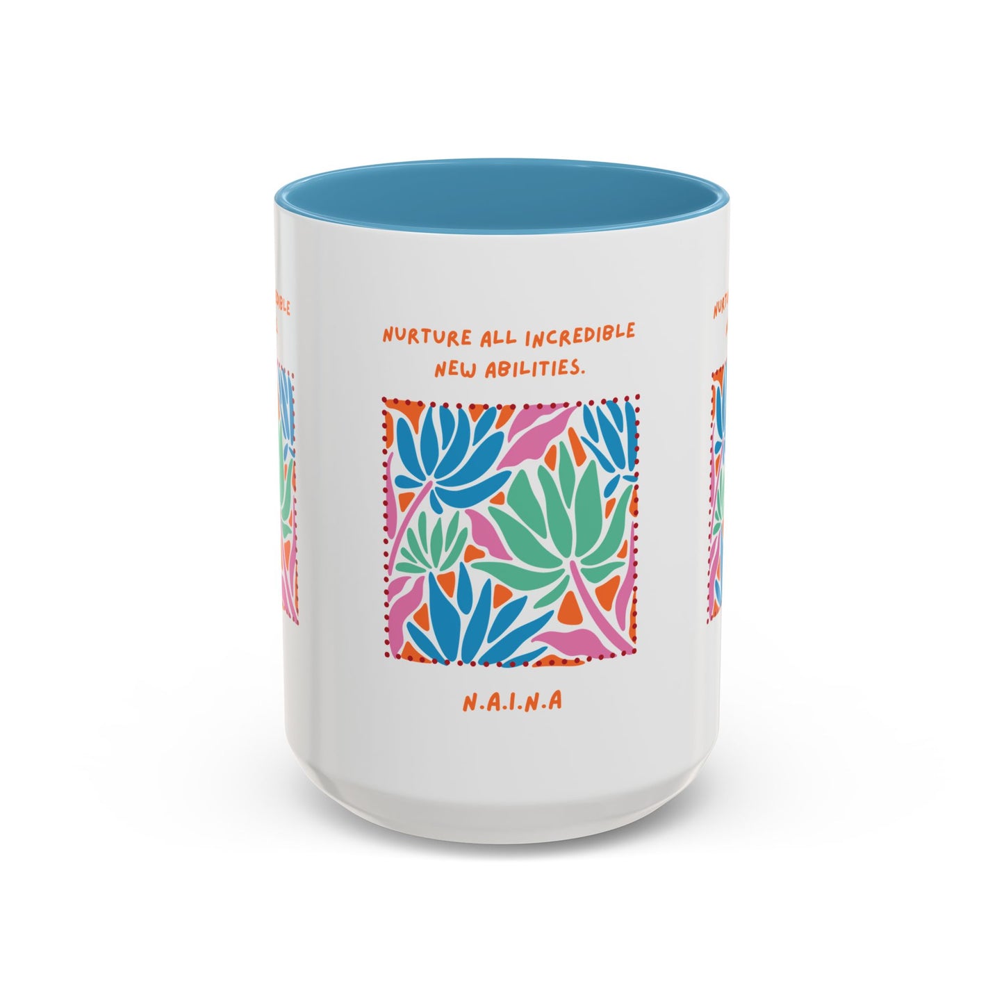 Personalized Initial Floral Momentum Accent Coffee Mug