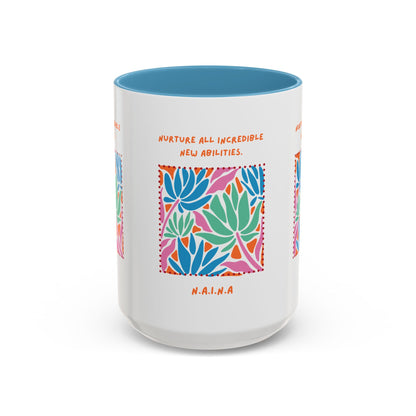 Personalized Initial Floral Momentum Accent Coffee Mug