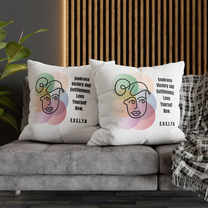 Personalized Initial Quote Simple Girl — Custom Sayings on Square Poly Canvas Pillowcase