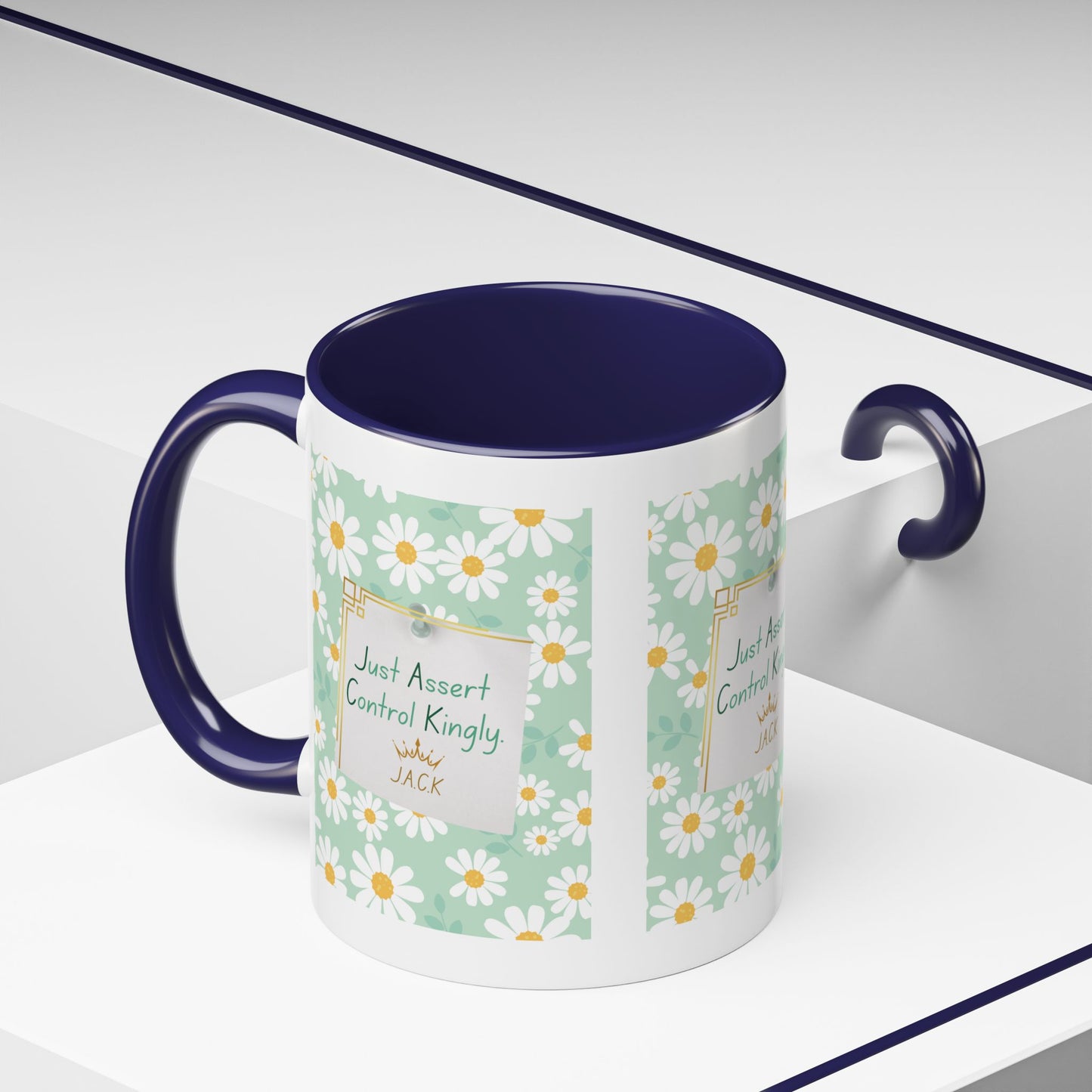 Personalized Floral Message Accent Coffee Mug