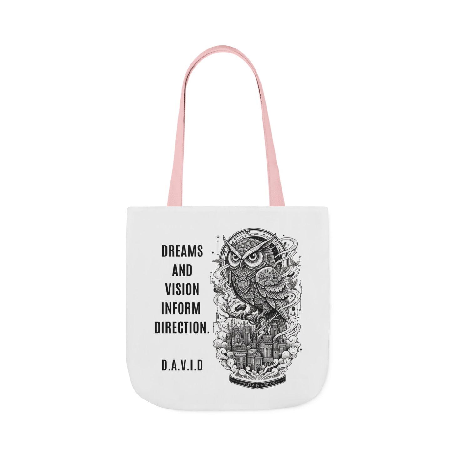 Personalized Initial Quote Owl Vision Canvas Tote Custom Name