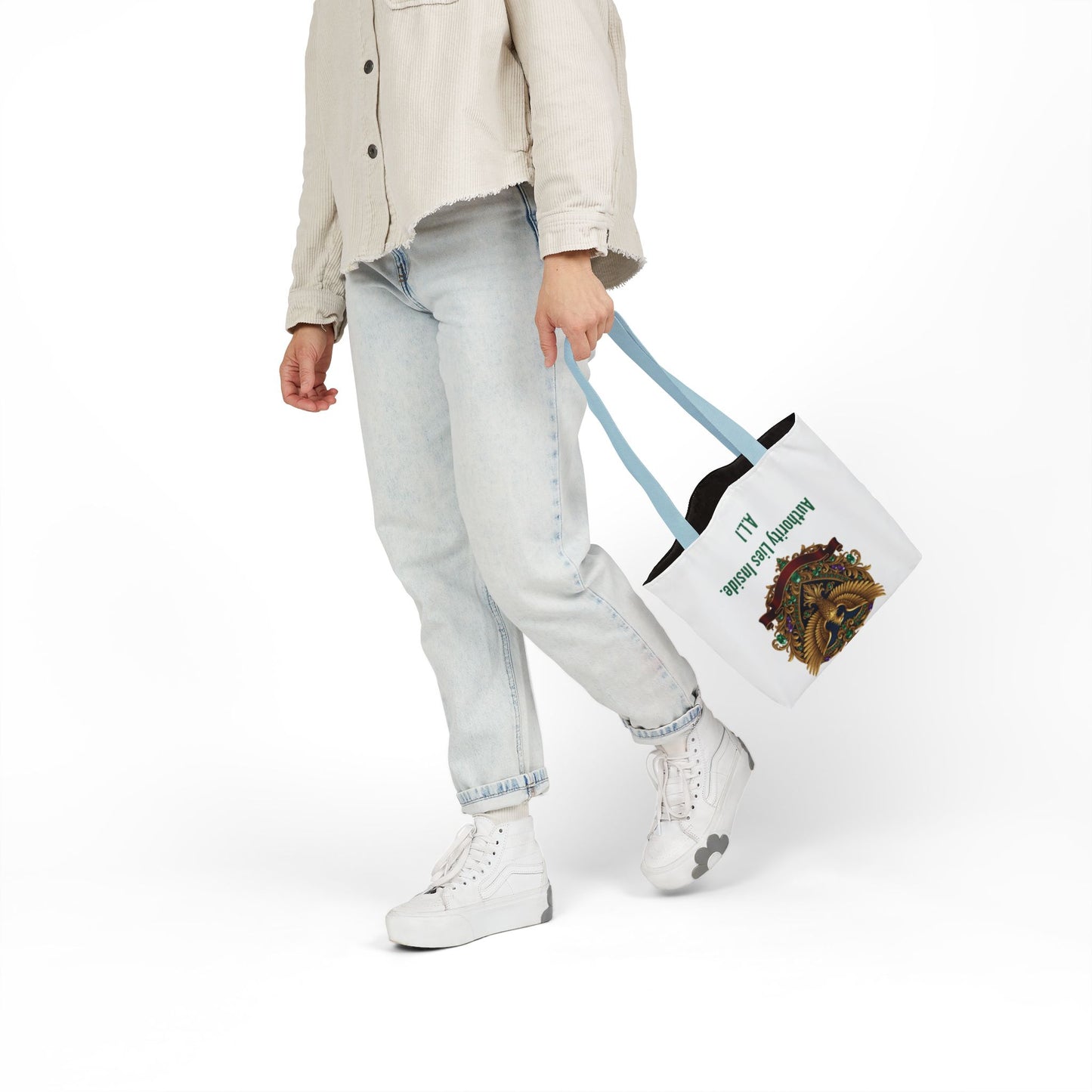 Personalized Initial Quote Eagle Wings Canvas Tote Custom Name