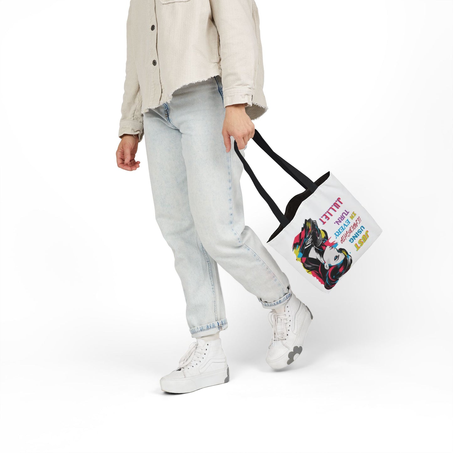 Personalized Initial Quote Cosmetic Colorful Girl Tote Custom Name