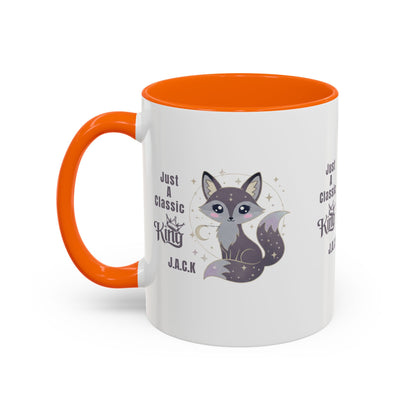 Personalized Initial Fox King Accent Coffee Mug