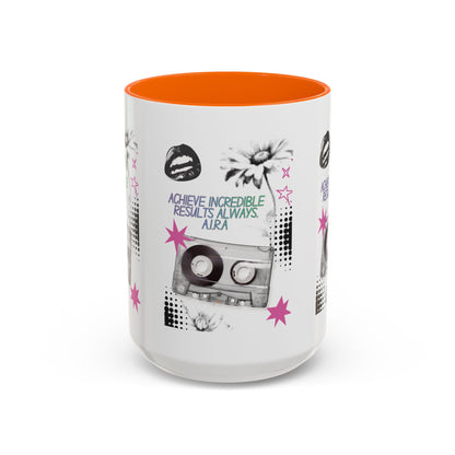 Personalized Cassette Vibes Accent Coffee Mug