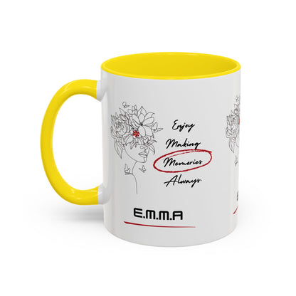 Personalized Initial Floral Girl Accent Coffee Mug