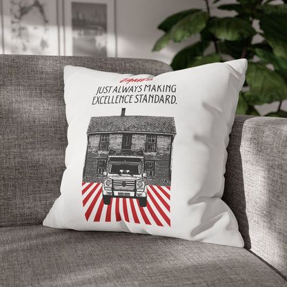 Personalized Initial Quote Vintage Car — Custom Sayings on Square Poly Canvas Pillowcase