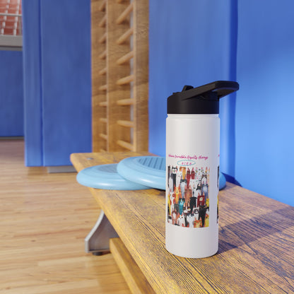 Personalized Initial Quote Cat Collage Stainless Steel Water Bottle