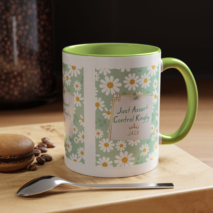 Personalized Floral Message Accent Coffee Mug