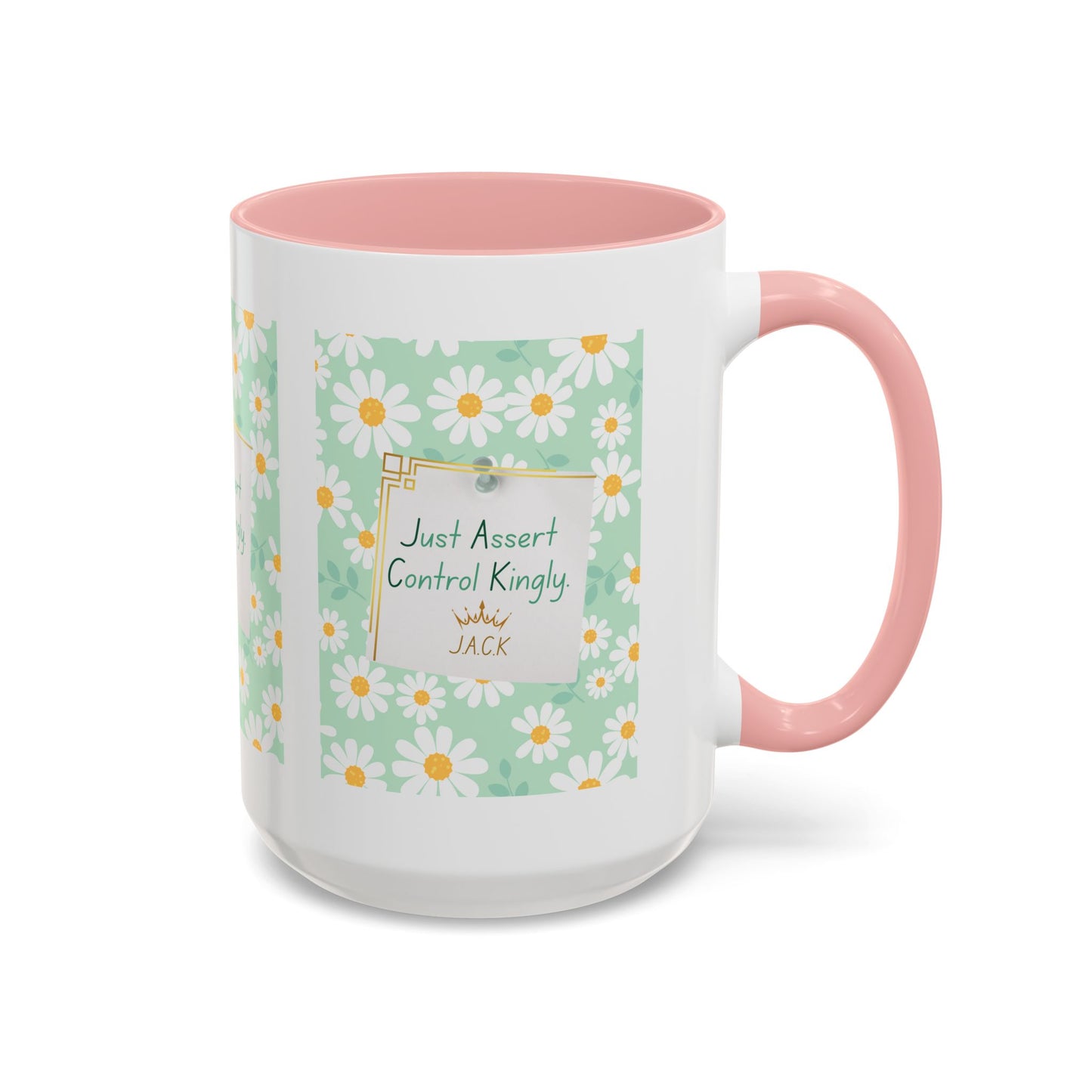 Personalized Floral Message Accent Coffee Mug