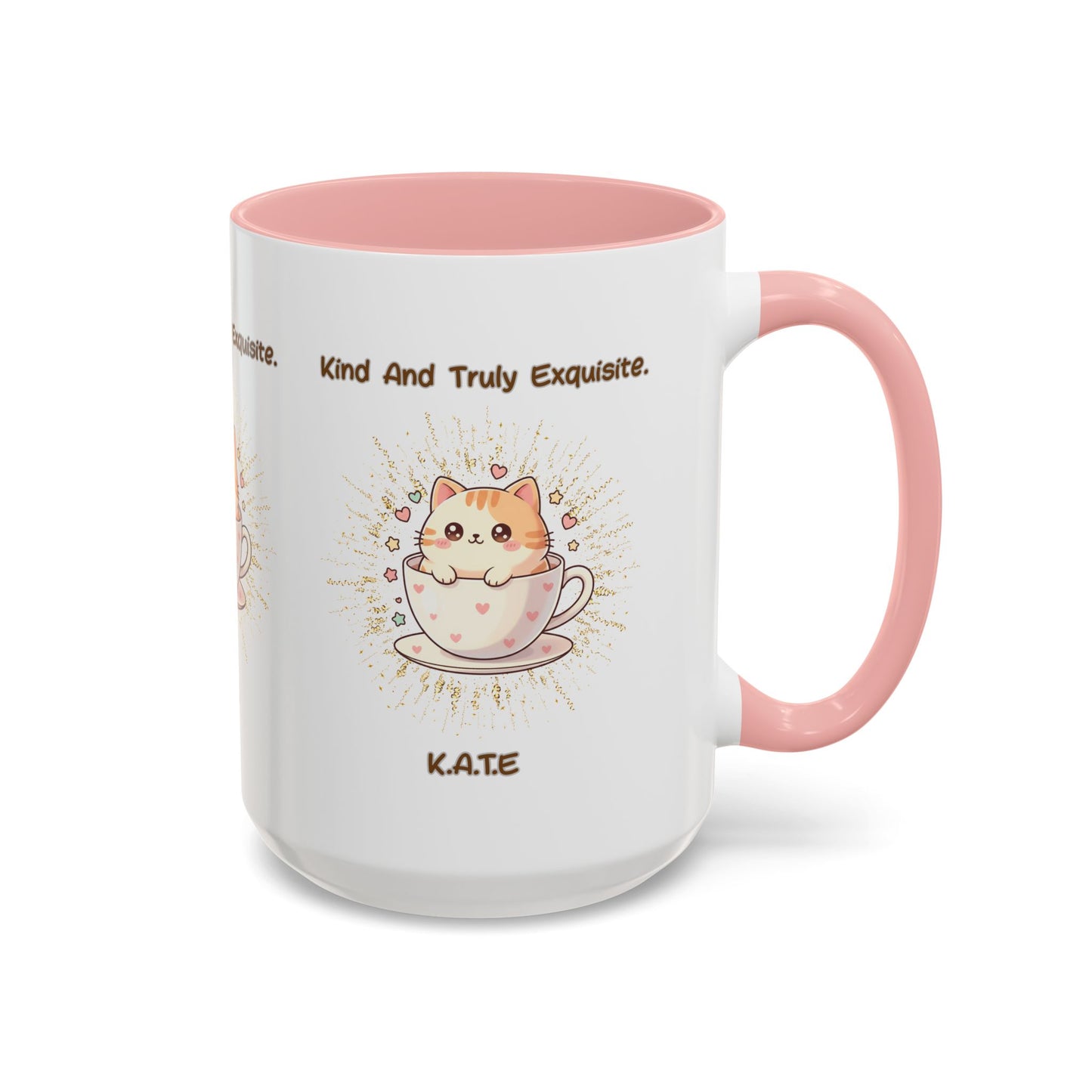 Personalized Initial Exquisite Cat Accent Coffee Mug