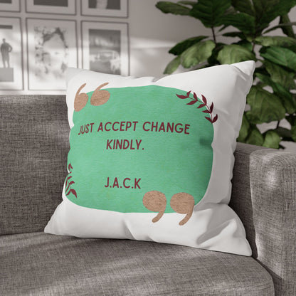 Personalized Initial Quote Oval Note — Custom Sayings on Square Poly Canvas Pillowcase